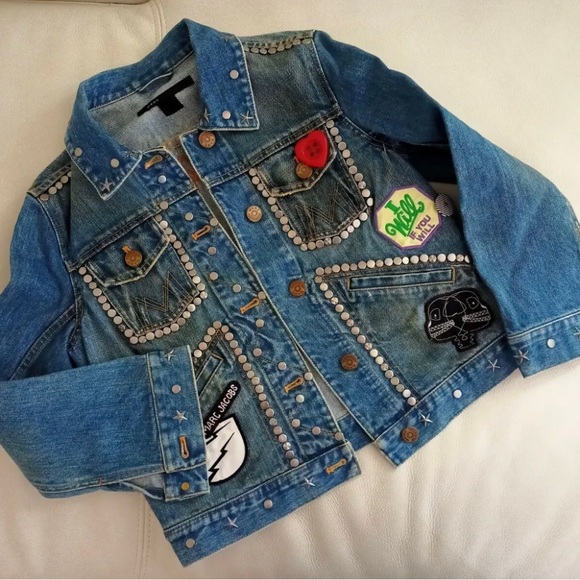 MARC JACOBS *Rare* embellished jean jacket size S. Style * Smashing Starlets* - Picture 2 of 5
